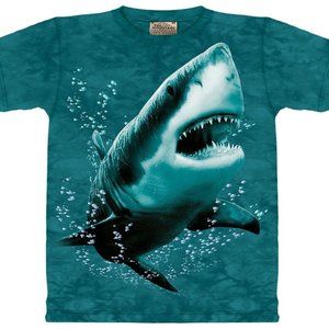 Shark Underwater Blue Ocean Fish Aquatic Sharks Tank T-Shirt Mountain Animal L